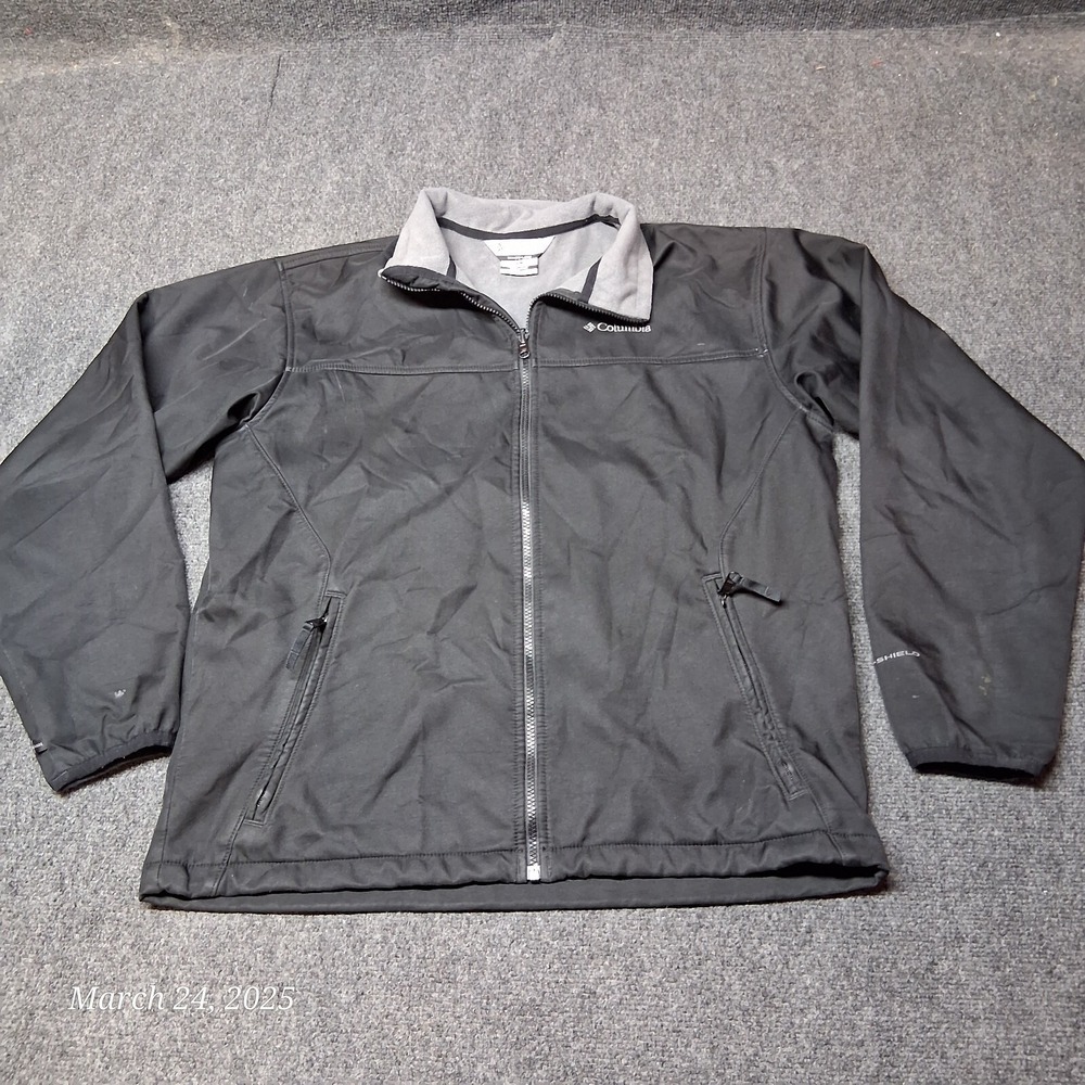 Columbia Interchange‎ Jacket Men Size Large Black Softshell Full Zip